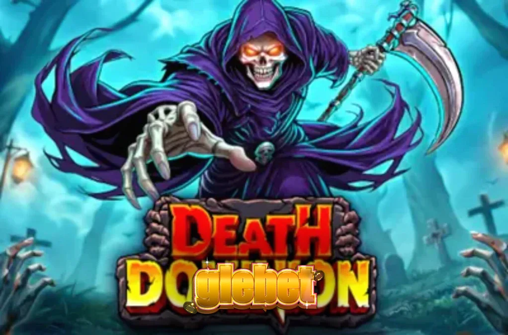 Tampilan visual slot Death Dominion dengan tema gotik dan Grim Reaper